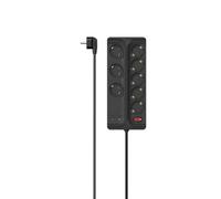 Hama Multiprise 8 Prises Interrupteur Protection Contre surtension - 16A-3680W (Prise Multiple Rallonge Electrique 1.5m, Securité Enfant, Bloc 8 Prises Schuko Compatible France) Noir