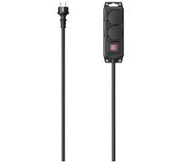 Hama Multiprise Etanche 2 Prises 16A avec Interrupteur (Multiprise Extérieur Rallonge 2m, Bloc 2 Prises étanches IP44 avec Couvercle, Type F Schuko, 3680W, Idéal Jardin Garage Atelier Chantier) Noir