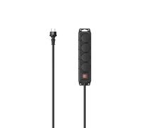 Hama Multiprise Etanche 4 Prises avec Interrupteur (Multiprise Extérieur, Montage Mural, Rallonge 4m, Bloc 4 Prises IP44 avec Couvercle, Prises Schuko Compatible France, 16A, 3680W) Noir