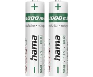 Hama NiMH-Akkus, AAA Micro, 1000 mAh, 1,2 V, 2 Stück Pile rechargeable LR3 (AAA) NiMH 1.2 V 2 pc(s)