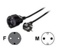 Hama Profi - Rallonge de câble d'alimentation - power CEE 7/7 (F) pour power CEE 7/7 (M) - 5 m - moulé - noir Noir G