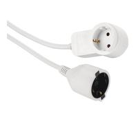 Hama Rallonge Prolongateur Câble d’Extension Électrique 3m - Fiche Mâle Schuko avec Prise Intégrée, vers Prise Femelle Schuko, Non Compatible France - Blanc