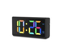 Hama Réveil numérique Ibiza 00222208 – Écran multicolore, USB, alarme et snooze – Noir