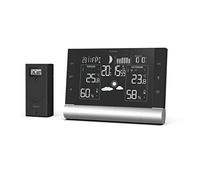 Hama Station météo Line L – Horloge, sonde extérieure sans fil, extensible à 3 capteurs, Noir