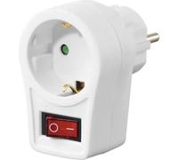 Hama Steckdosenadapter, Schutzkontakt-Steckdose, Schalter, Weiß () - 00223212