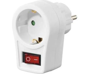 Hama Steckdosenadapter, Schutzkontakt-Steckdose, Schalter, Weiß () - 00223212