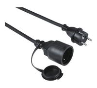 Hama Verlängerungskabel Outdoor, IP44 für außen, Schutzdeckel, 5 m, Schwarz (00223251)