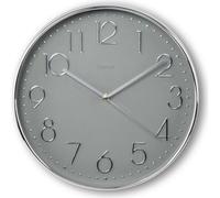 Hama Wanduhr Korsika, Ø 30 cm, ohne Ticken, Silber/Grau (00185874)