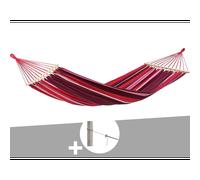 Hamac 1 place samba violet en polycoton + kit fixation smartrope - amazonas