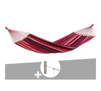 Hamac 1 place samba violet en polycoton + kit fixation smartrope - amazonas