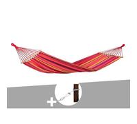 Hamac 1 Place Tonga Vulcano En Polycoton + Kit Fixation Smartrope - Amazonas Multicolore