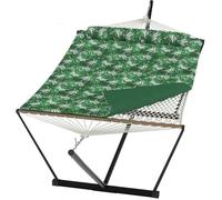 Hamac 2 places avec support,hamac de jardin avec chaînes réglables,structure en acier pliable et résistante aux intempéries,vert