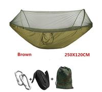 Hamac À Dépliage Automatique, Parachute Ultraléger, Moustiquaire De Chasse, Meuble D'extérieur Double Hauteur, Marron 250x120 Marron