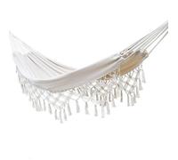 Hamac à pampilles, toile décontractée, hamac intérieur double ou simple, chaise suspendue à pampilles, blanc 200*150CM