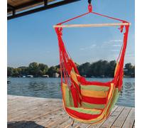 Fauteuil suspendu Fauteuil à bascule Fauteuil relax en bois dur Coton rouge vert jaune H 120 cm
