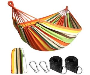 Hamac - Anyoo - P - Portable En Toile Coton - Sangles Respectueuses Des Arbres - Capacité 300 Kg Multicolore