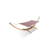 Concept Usine Hamac sur support Lagoa avec auvent 3,15 m bois chocolat toile poly-coton marron