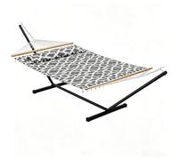 Hamac avec Support sur Pied XXL, Hamac Double 2 Personnes, Structure Acier Stable 18kg, Toile Élargie 300x100cm, Charge 200kg, pour Jardin, Terrasse, Camping, Intérieur