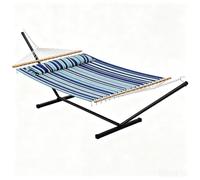 Hamac avec Support sur Pied XXL, Hamac Double 2 Personnes, Structure Acier Stable 18kg, Toile Élargie 300x100cm, Charge 200kg, pour Jardin, Terrasse, Camping, Intérieur