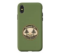 Hamac Camping Sleep Anywhere Wake Up Everywhere Humour Coque pour iPhone X/XS