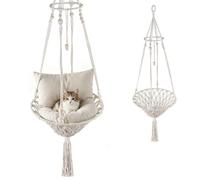 Hamac de Cage Respirant pour Chat Lit Suspendu Balançoire pour Animal Domestique Hamac Portable à Franges Nid Suspendu pour Dormir Jouer Escalader Se Détendre Panier pour Chat