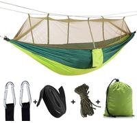 Hamac de camping avec moustiquaire zippée et toile de tente,300kg de charge capacité hamacs respirant moustiquaire séchage rapide toile de parachute pour camping randonnée voyage cour(hamac vert fruit