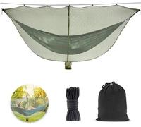 Hamac de camping avec protection à 360 degrés et fermeture éclair en deux parties, pour le jardin, le camping et la plage