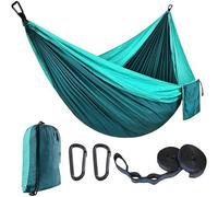 Hamac de camping de voyage ultra-léger, nylon parachute à séchage rapide 2 mousquetons de qualité, 2 sangles en nylon incluses Pour jardin intérieur/extérieur 300×200 pois