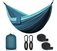 Hamac de camping d'extérieur pour 2 personnes, 300 x 200 cm. Hamac de voyage ultraléger et portable, capacité de charge jusqu'à 300 kg. Hamac double pour le jardin ou la plage, en nylon parachute resp