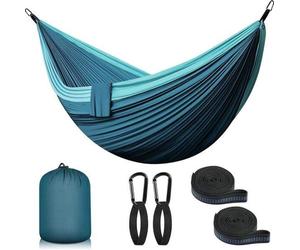 Hamac de camping d'extérieur pour 2 personnes, 300 x 200 cm. Hamac de voyage ultraléger et portable, capacité de charge jusqu'à 300 kg. Hamac double pour le jardin ou la plage, en nylon parachute resp