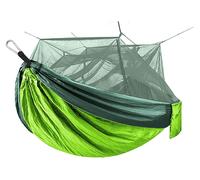 Hamac de camping en nylon parachute, avec sangles pour arbres et mousquetons