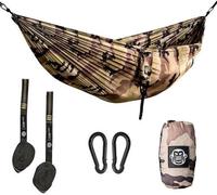 Hamac de camping flexible avec sac de transport et câbles en acier, idéal pour l'aventure et les vacances - 275 x 140 cm