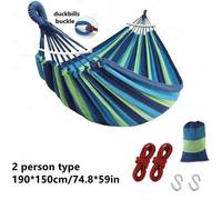 Hamac de camping portable bleu, 185 x 150 cm
