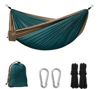 Hamac de camping portable, ultra-léger et fin, hamac respirant et confortable pour une personne, matériau en nylon 210T léger, avec sac de rangement - facile à installer, convient pour le camping, les