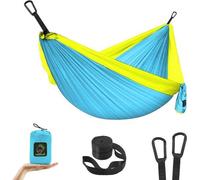 Hamac de camping pour tout-petits, idéal pour l'aventure - Modèle léger avec sangles - Couleur bleu turquoise