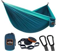 Hamac de camping super léger portable en nylon Sangles d'arbre simple/double Blue 280x140 cm