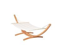 Outsunny Hamac de Jardin avec Support en Bois hamac sur Pied 1 Personne 3,92L x 1,2l x 1,1H m Coloris crème Marron