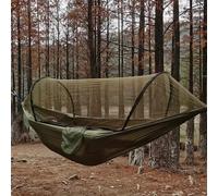Hamac d'extérieur avec moustiquaire intégrée, lit suspendu pour le camping et les loisirs Double Green