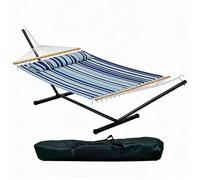Hamac Double XXL avec Support, Toile Élargie 300cm, Structure Acier Stable 200kg, Sac Transport Inclus - Jardin Terrasse Camping