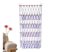 Hamac en Macrame Boho pour ranger les - Organisateur suspendu à 4 niveaux pour animaux en peluche, support en filet mural, grande capacité, décoration de crèche, étagère style bohème