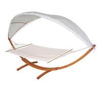 Hamac MENDLER HWC-J47 jusqu'à 200kg bois MVG 420cm 2 personnes marron crème-blanc Marron G