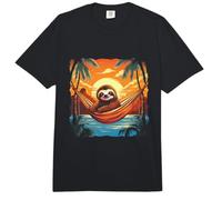 Hamac Paresseux Coucher de Soleil Tropical détente Palmiers Comfort Colors Adult Heavyweight T-Shirt