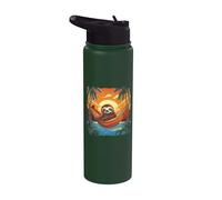Hamac paresseux coucher de soleil tropical détente palmiers Stainless Steel Insulated Water Bottle