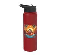 Hamac paresseux coucher de soleil tropical détente palmiers Stainless Steel Insulated Water Bottle
