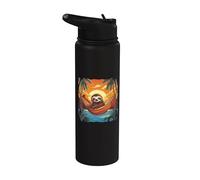 Hamac paresseux coucher de soleil tropical détente palmiers Stainless Steel Insulated Water Bottle