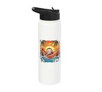 Hamac paresseux coucher de soleil tropical détente palmiers Stainless Steel Insulated Water Bottle