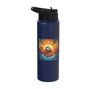 Hamac paresseux coucher de soleil tropical détente palmiers Stainless Steel Insulated Water Bottle