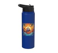 Hamac paresseux coucher de soleil tropical détente palmiers Stainless Steel Insulated Water Bottle
