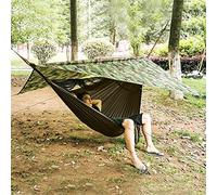 Hamac pour 2 personnes, ultra léger, respirant, avec moustiquaire et bâche de tente, en nylon, 200 kg, pour trekking, voyage, plage, jardin