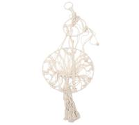 Hamac pour Chat en Macramé Tissé à Main, Confortable, Beige | Style Bohème Décoratif, Corde de Coton, Anneau Suspendre Inclus, pour Chat Jusqu’à 5kg